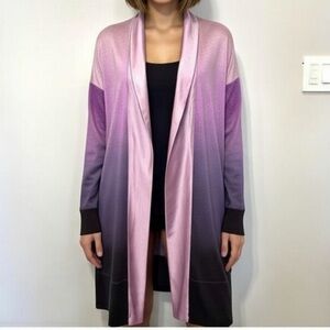 Italian Designer Women's Purple Ombre Blazer with Silk Collar. Size M.
